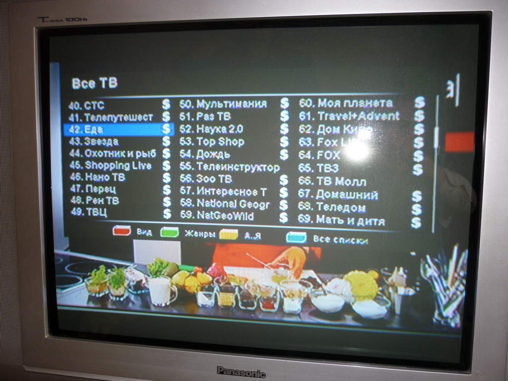 Окно отображения списка каналов у ресивера GS 9305 HD